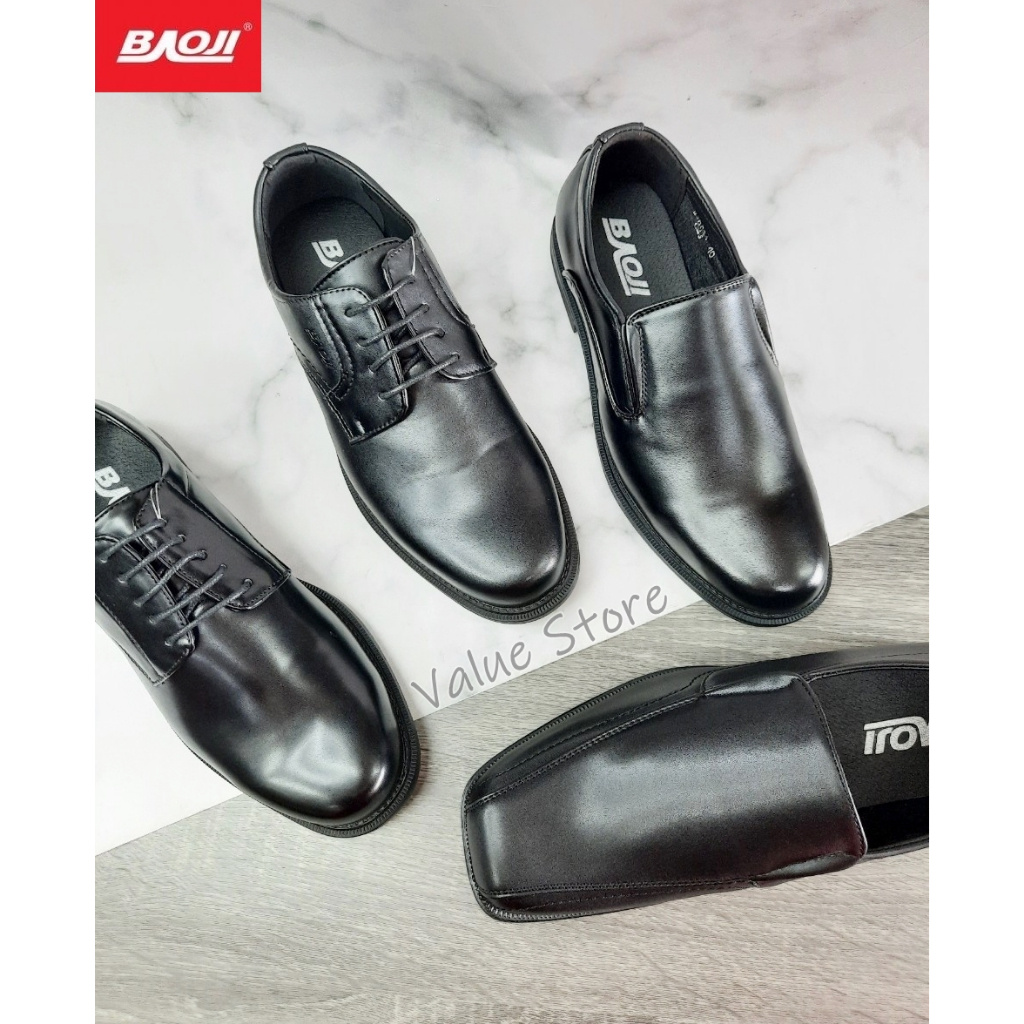 BAOJI  บาโอจิ รองเท้าหนังผู้ชาย รองเท้าคัทชูผู้ชาย มีทั้งผูกเชือก ไม่มีเชือก ไซส์ 36-47