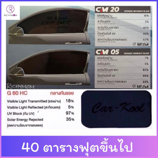 (40ตารางฟุตขึ้นไป) HI-KOOL ceramicblacknight Car-Kool ฟิล์มกรองแสงติดรถยนต์ของแท้100%ค่ะ