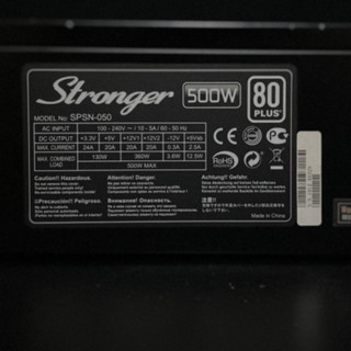 พาวเวอร์ : POWER SUPPLY STRONGER SPAN 500W 80 Plus ต่อการ์ดจอ 8พินได้มีคราบซีนนิดหน่อย มีประกันร้านให้