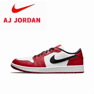 Air Jordan 1 Low Golf Chicago Chicago Retro สวมรองเท้ากีฬา Low Topขาวแดง