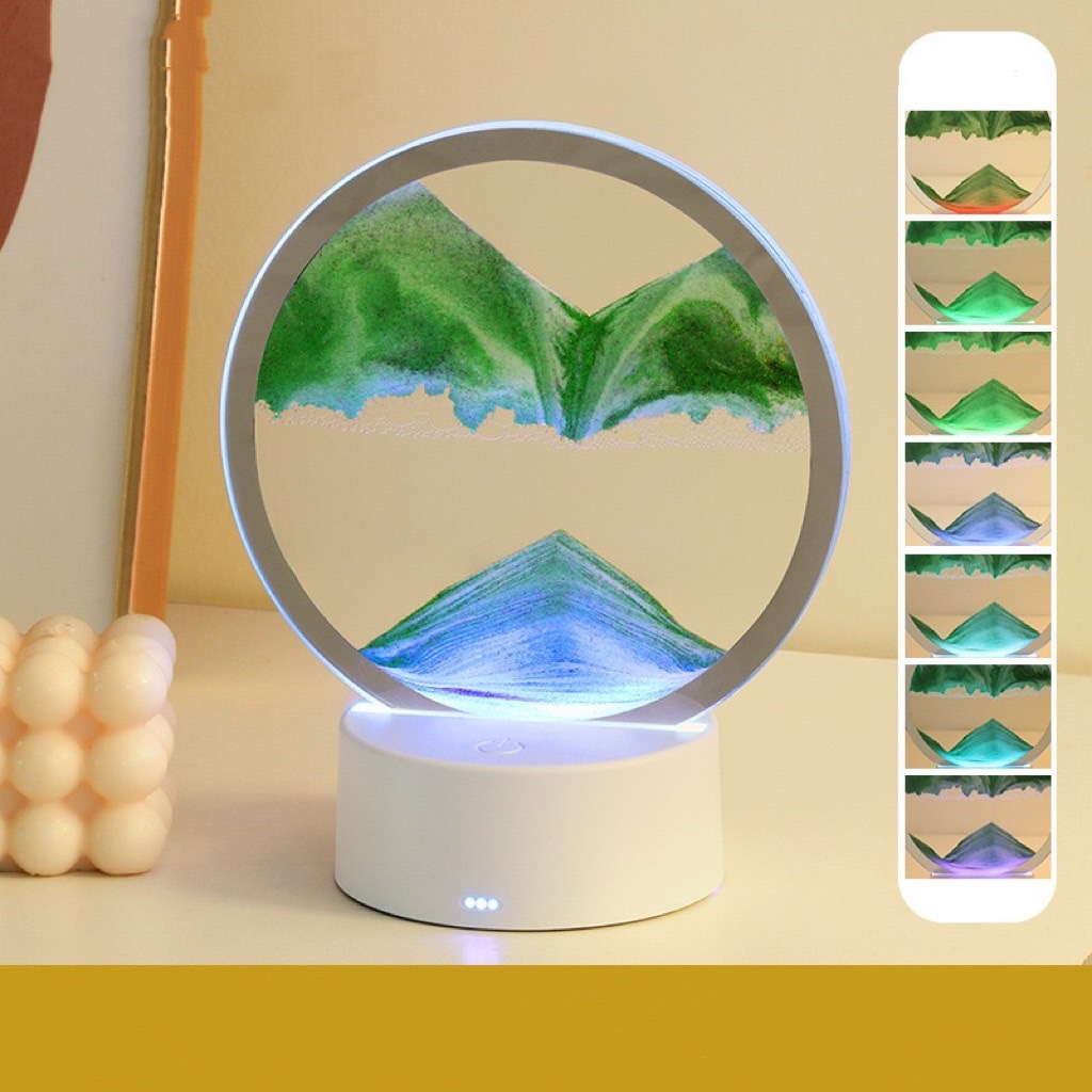 นาฬิกาทราย 3D รุ่นมีไฟ ตกแต่งบ้าน เสริมพลัง-พร้อมส่ง - รูปที่ 4