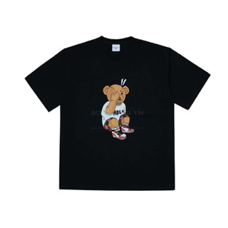 acmé de la vie CHECK PANTS BEAR Short Sleeve T-Shirt (BLACK)