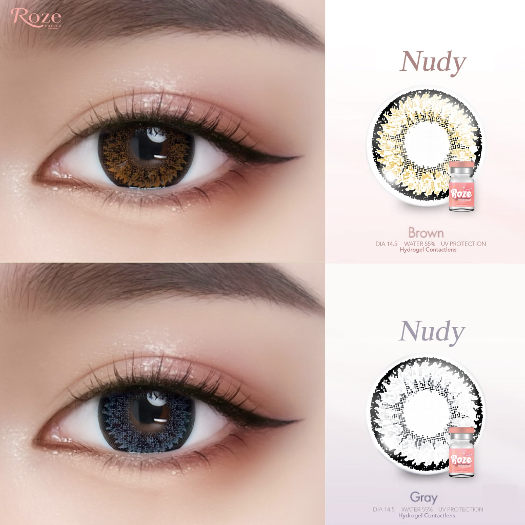 คอนแทคเลนส์ Hydrogel ลาย Nudy (Roze)