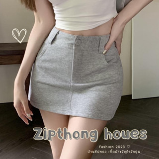 𝗭𝗜𝗣𝗧𝗛𝗢𝗡𝗚 A116 Skirt Korea กระโปรงเอวต่ำY2K ผ้าวอม