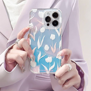 สอบถามก่อนกดสั่ง เคสโฮโลแกรม hologram เคสดอกไม้ ทิวลิป ผิวเงา ขอบนิ่ม เปลี่ยนสี เคสโทรศัพท์ ดอกไม้ เล่นแสง ผิวมัน ลายดอก