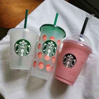 STARBUCKS Blackpink reuseable cup แก้ว พร้อมหลอด และฝาปิด