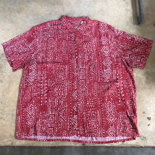 เสื้อฮาวาย Vtg.Hawaii Shirt BATIK BAY MADE IN INDONESIA Sz.XXL 100% RAYON