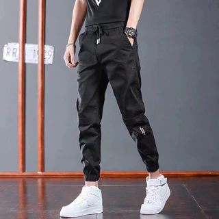 CYD(KZ-19)เสื้อผ้าแฟชั่นผู้ชาย กางเกงขายาวชาย เอวยางยืด กางเกงทำงานสไตล์ลำลอง ระบายอากาศได้ดี แห้งง่าย