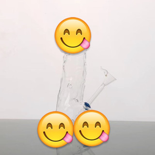 🆕 🔥 😊 Glass bong D*ck บ้องแก้วรูปตลก 18cm