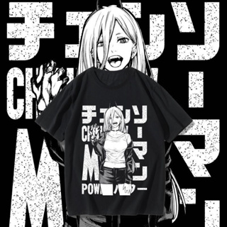 Chainsaw Man เสื้อผ้าผู้ชาย 2023 ฤดูร้อนใหม่คอกลมแขนสั้น Power อะนิเมะเสื้อยืด