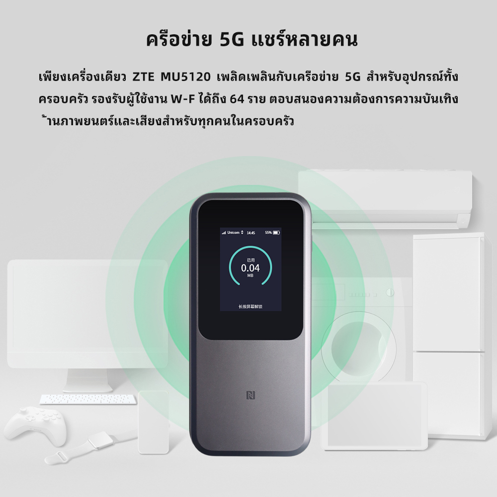 พร้อมส่ง Mobile ZTE MU5120 U50 Pro/Max  5G เราเตอร์ซิมการ์ด WiFi ชาร์จเร็ว WiFi6 5G ใส่ ซิม pocket wifi