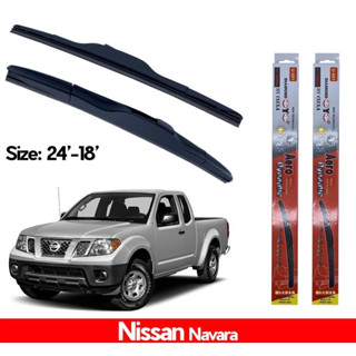 ที่ปัดน้ำฝน ใบปัดน้ำฝน ซิลิโคน ตรงรุ่น Nissan Navara 2005-2013 ไซส์ 24-18" ยี่ห้อ Diamond กล่องแดง ราคาต่อคู่