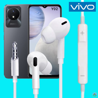 หูฟัง สมอลทอล์ค VIVO Aux 3.5 mm. In-Ear วีโว่ อินเอียร์ เสียงดี เบสหนัก รีโมทเล่น-หยุดเพลง-เพิ่ม-ลดระดับเสียง Y02