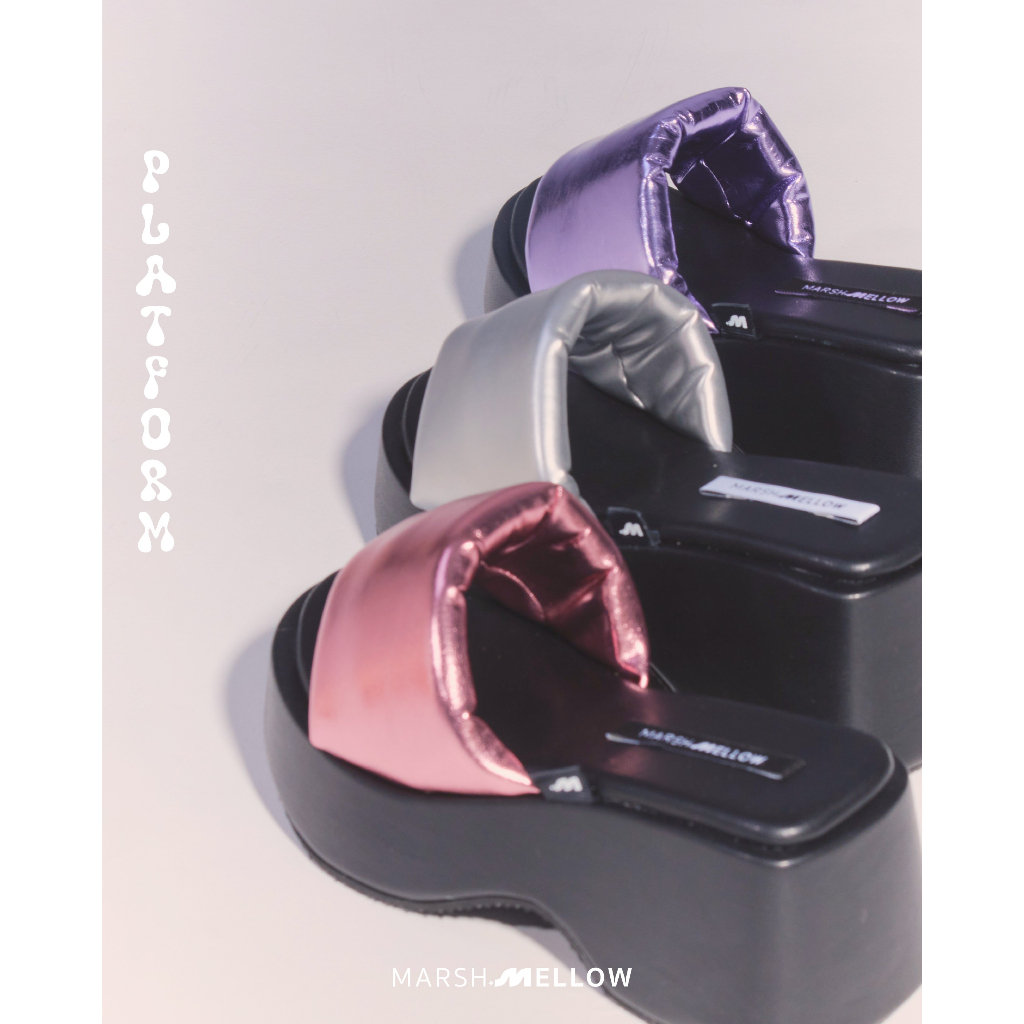 NIKO PLATFORM - MARSHMELLOW รองเท้าส้นตึกตัวฮอตฮิตตลอดการ สูง 3 นิ้ว เสริมส้นด้านหน้า 1.5 นิ้ว