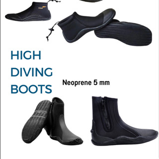 High Boots ไม่มีที่ปิดซิป บูทสำหรับใส่คู่กับฟิน open heel ดำน้ำ พร้อมส่ง