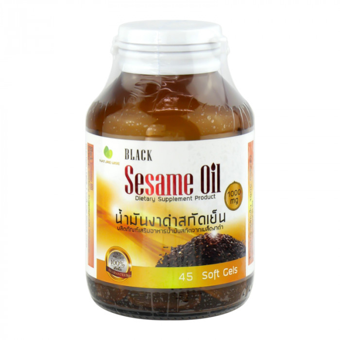 =Nature Line Black Sesame Oil น้ำมันงาดำสกัดเย็น 45 แคปซูล 1000 mg