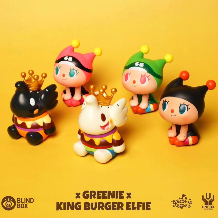 gachabox Greenie &amp; Burger Elfie Series by Unbox Industries แบบสุ่ม พร้อมส่ง