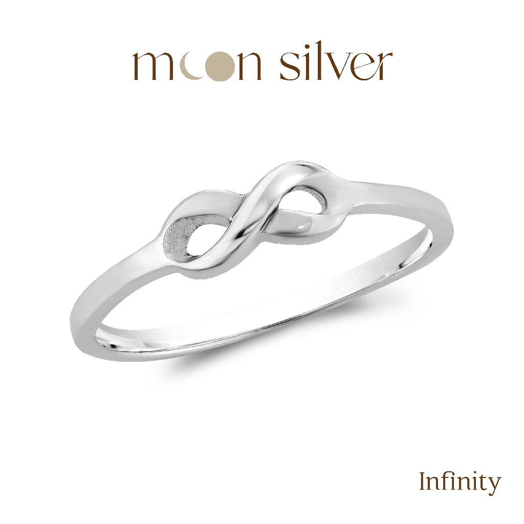 Moonsilver แหวนเงิน รุ่น Infinity (อินฟินิตี้) แหวนเงินแท้925