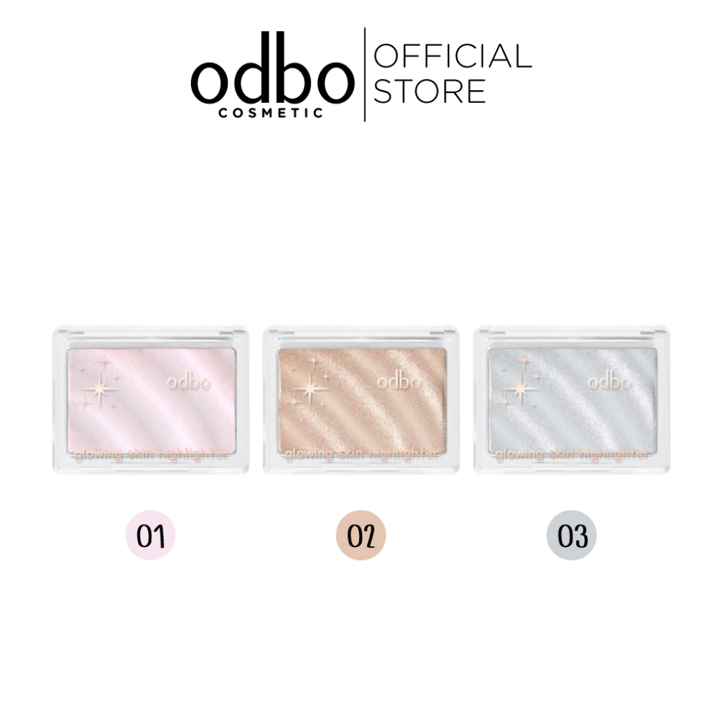 ODBO GLOWING SKIN HIGHLIGHTER OD1304 #ไฮไลท์ผิวโกลว์ โกลว์ชัด หน้าเงา ดูแกลม มีมิติ