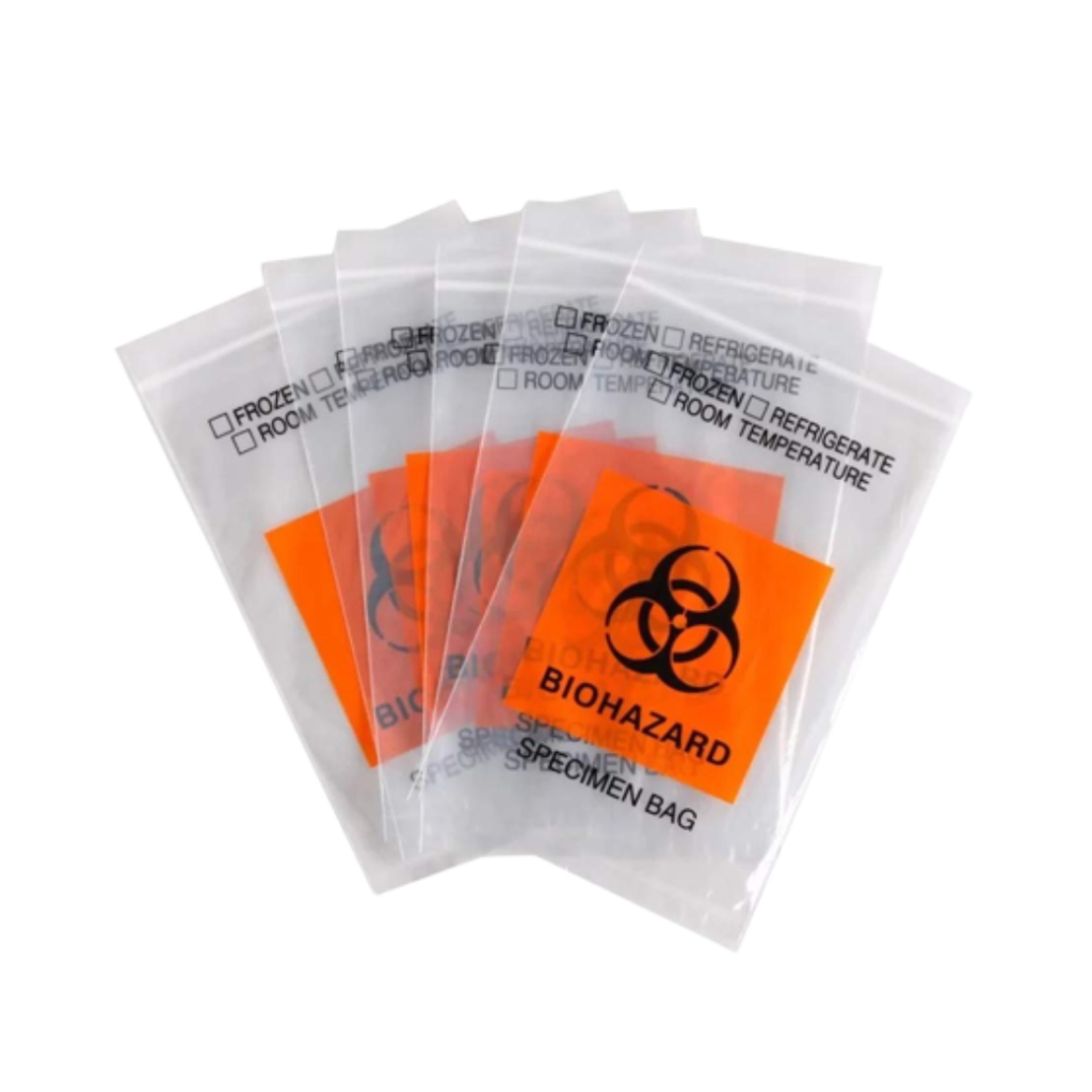 Biohazard Specimen Bag ถุงซิปล็อค, เก็บตัวอย่างปลอดเชื้อ