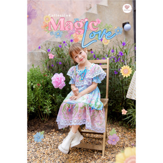 (Girls) Magic Love Dress เดรสเด็กผู้หญิงพิมพ์ลายผ้าชีฟอง สวยหวานสดใส เบาสบาย ระบายอากศ ใส่สบาย ไม่ร้อน ไม่คัน น่ารักมาก