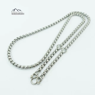 A15 ลายผ่าหวาย ห้อยพระ 1-9 องค์ ขนาด 3 -6.5 มิล สีเงิน สร้อยคอ แขวนพระ สร้อยสแตนเลสแท้ สร้อยพระ stainless necklace