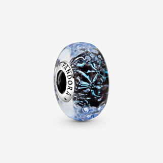 ⭐️(พร้อมส่ง)มูทะเล PANDORA Wavy Dark Blue Murano Glass Ocean Charm ของเเท้100%