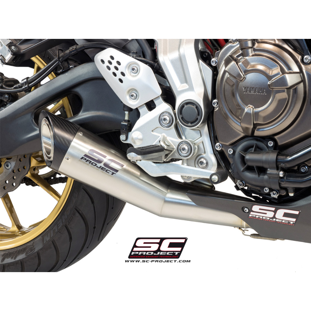 SC-Project ท่อไอเสียสำหรับYAMAHA MT-07 (2013 - 2016) | with S1 Muffler, brushed stainless Steel