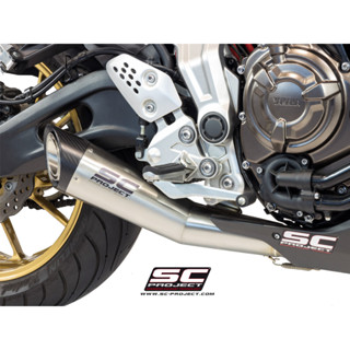 SC-Project ท่อไอเสียสำหรับYAMAHA MT-07 (2013 - 2016) | Full Exhaust System 2-1, with S1 Muffler, brushed stainless Steel