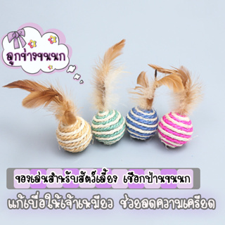 HM-ลูกข่างขนนก ของเล่นเสริมพัฒนาการสัตว์เลี้ยงน้องหมาน้องแมว ลูกข่างของเล่นขนนก แบบคละลายA-318