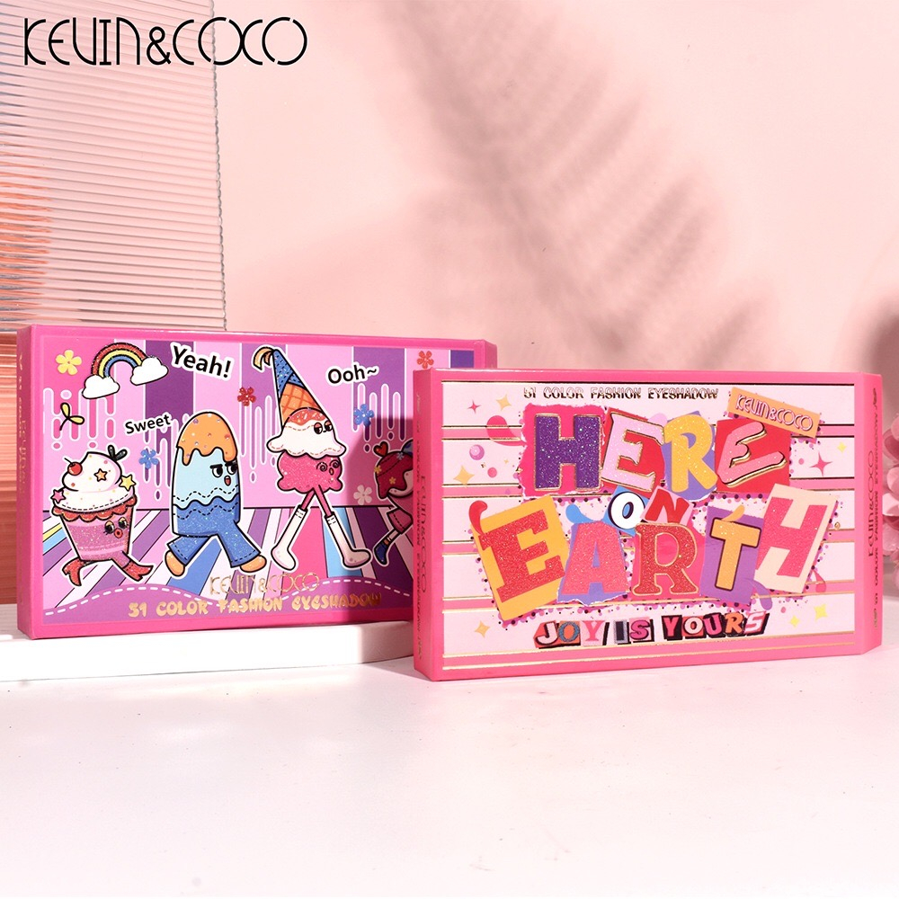KEVIN&COCO 51 Color Fashion Eyeshadow Palette พาเลท อายแชโดว์ 45 สี บลัชออน บรอนเซอร์ ไฮไลท์ 6 สี