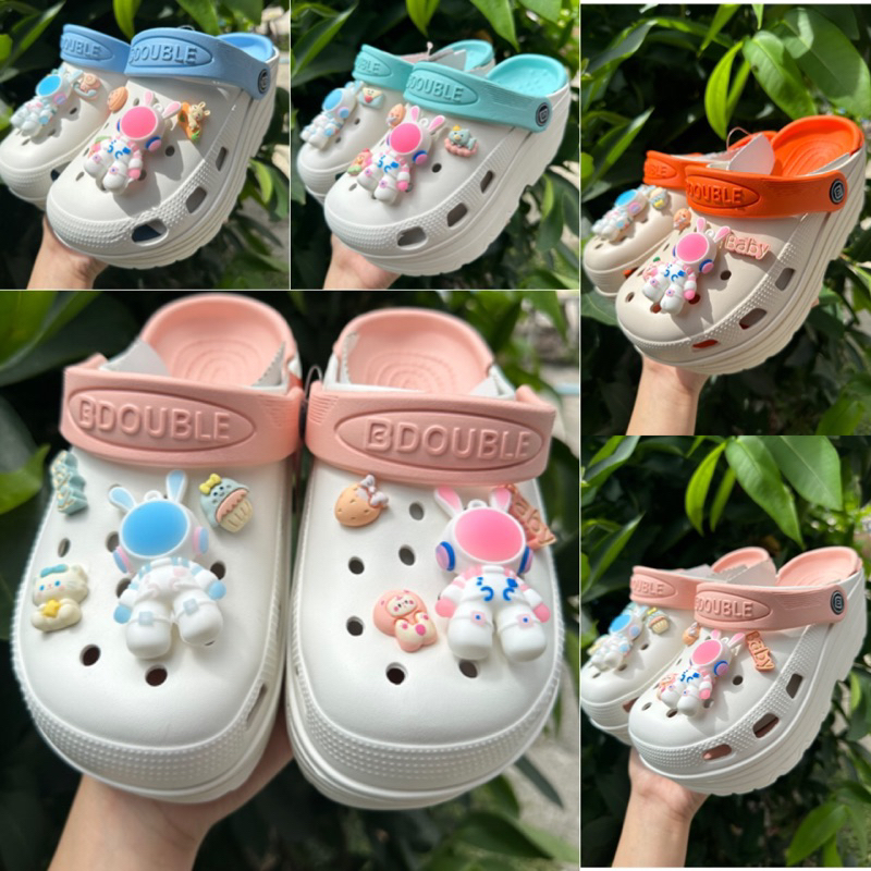 [โปรโมชั่นลูกค้าใหม่ 1 บาท] พร้อมส่ง รองเท้าหัวโตพื้นทูโทน ลายการ์ตูนน่ารักๆ พื้นหนา 7ซม. พื้น 2 ชั้น ใส่สบาย รุ่น 3110