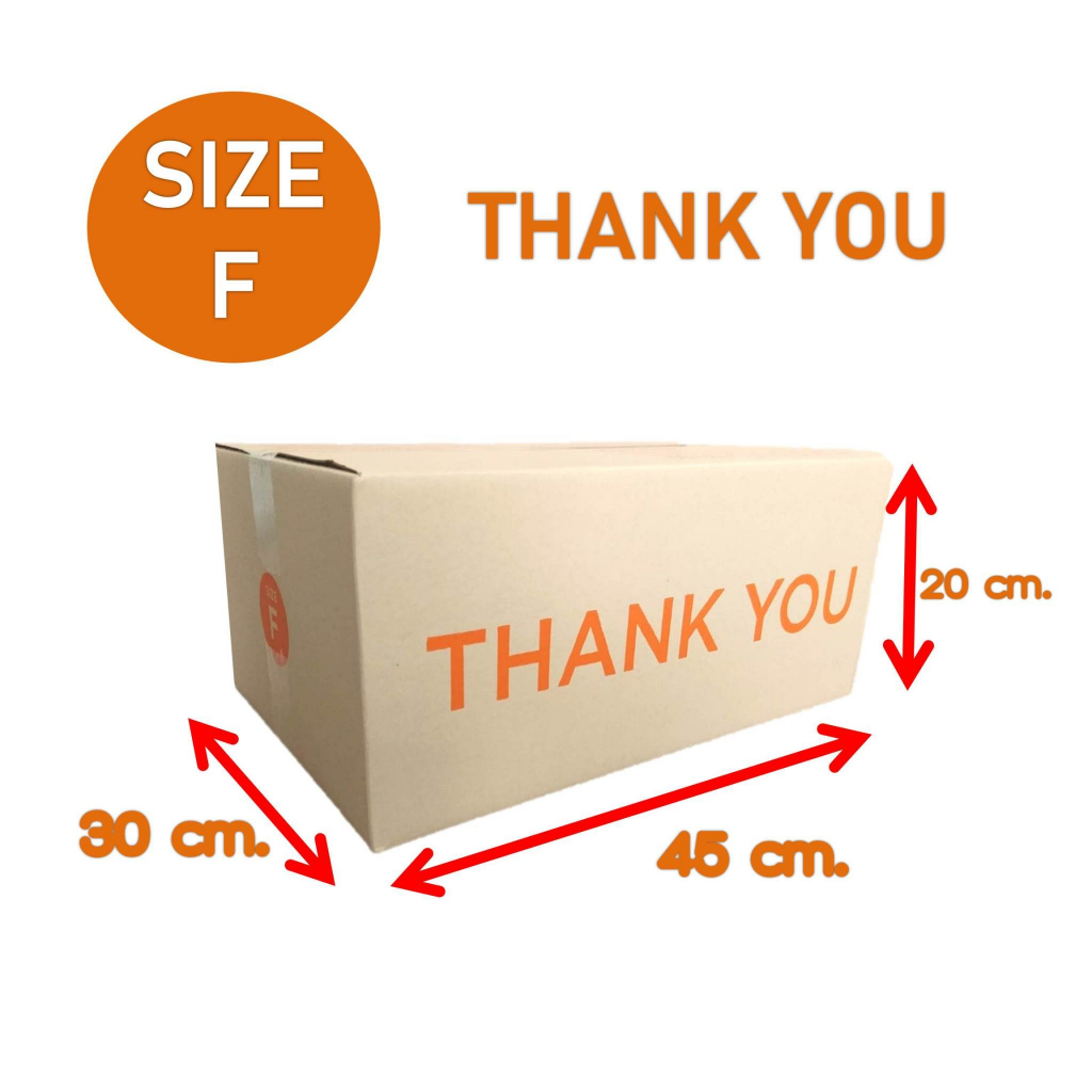กล่องพัสดุ ขนาด F แพ็ค 10 ใบ  thankyou 30*45*20