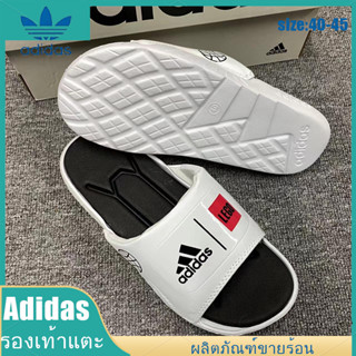 ❤️Fashion Slippers❤️ new shoesรองเท้าแตะนิ่ม Adilette Comfort black1/white 2/size40-45/slippers mens shoes - ป้ายไทย