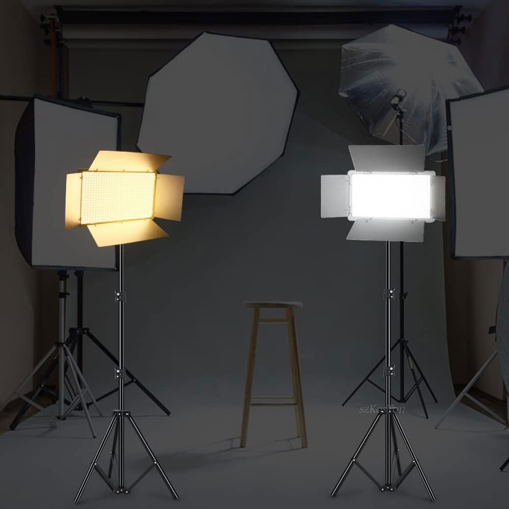 Professional Photo & Video LED Light Kit Pro LED 600+ 800+ มีแบต 2 ก้อน นอกสถานที่ได้ พร้อมขาตั้ง(มีแบตเตอรี่ในตัว)