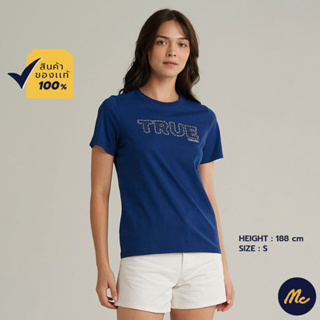 Mc JEANS เสื้อยืดแขนสั้นผู้หญิง สีน้ำเงิน MTTZ639