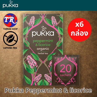 Pukka Peppermint &amp; Licorice 20 Tea Bags ชาสมุนไพร เปปเปอร์มินต์ ผสมชะเอมเทศ ปุกก้า 20 ซอง แพ็ค 6 กล่อง