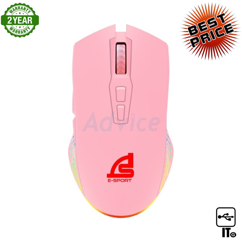 เม้าท์ สีชมพู MOUSE SIGNO GM-951 PINKKER GAMING ประกัน 2Yเม้าส์
