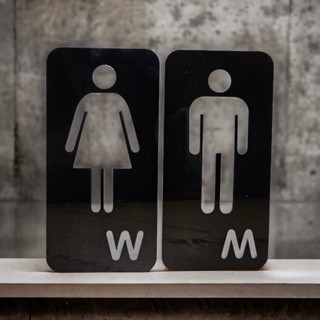 ป้ายห้องน้ำ classic man woman toilet sign ป้ายห้องน้ำอคริลิคทรงคุณผู้ชาย คุณผู้หญิง ป้ายห้องน้ำหรูหรา