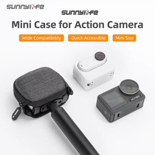 Sunnylife for Insta360 GO3/ GoPro11/ Action4 Mini Carrying Case Hard Travel Case Extention Protective Bags Accessories