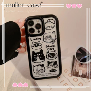 🔥สไตล์ใหม่🔥เคสไอโฟน iphone 11 14 Pro Max ins กราฟ การวาดเส้น ขอบดำ ป้องกันการตก เคส iphone 12 13 Pro Case for iPhone