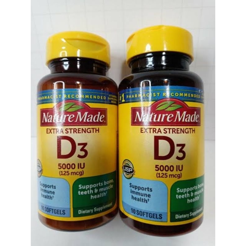 วิตามิน D3 Nature Made D3 5000 iu Extra Strength พร้อมส่งในไทย vitamin d vitamins D3 วิตามินรวม วิตามินดีสาม วิตามินดี