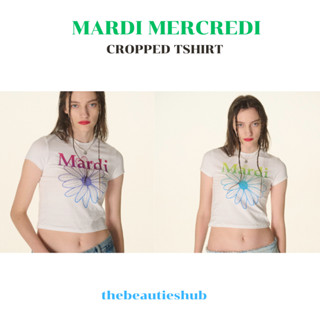 พร้อมส่ง Mardi mercredi เสื้อครอป CROPPED TSHIRT FLOWERMARDI GRADATION