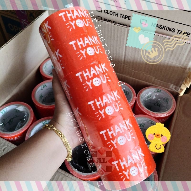เทปกาว thank you แพ็ค6ม้วน เทปขอบคุณ เทประวังแตก