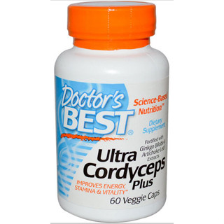 ถั่งเช่า Doctors Best, Ultra Cordyceps Plus with Ginkgo Biloba and Artichoke Extracts, 60 Veggie Caps