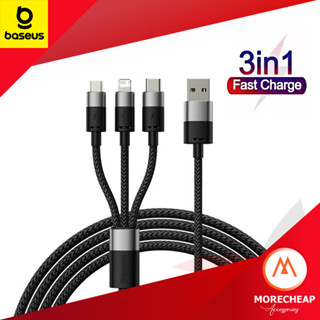 🔥ถูก/แท้🔥Baseus 3in1 สายเคเบิล USB To Micro / LN / TypeC 3.5A Max