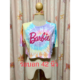 🌸Hot! Hit! เสื้อยืด Barbie 2 แบบ 2 สไตล์ ครอปมัดย้อม ทรงหลวม รอบอก 42” ครอปรูดข้าง ทรงเข้ารูป รอบอก 32-36”