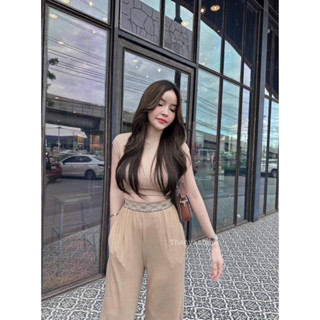miniminey🐻 Set ครอป+ กางเกงแต่งขอบ Gucci ครอปตัวจิ๋ว มาพร้อมกางเกงขายาว  เอวแต่งขอบแบนดัง  แมทกันคือดี๊มาก