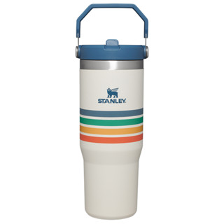 Stanley  แก้วเก็บความเย็น รุ่น VARSITY ICEFLOW™ FLIP STRAW TUMBLER 30 OZ CREAM STRIPE