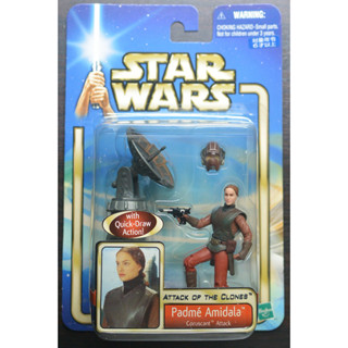 Star Wars ATTACK OF THE CLONES CARDED PADME AMIDALA (CORUSCANT ATTACK) 3.75"